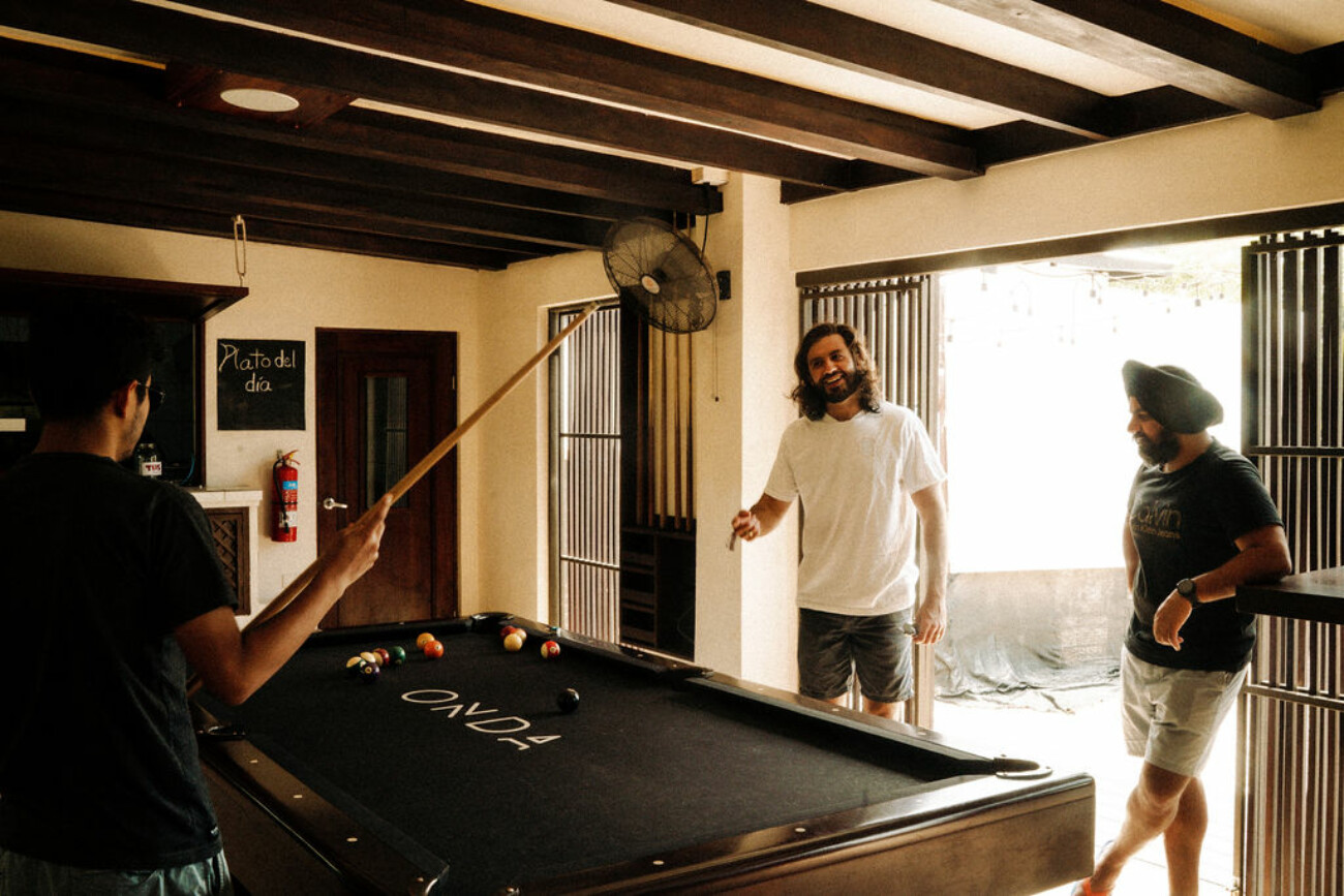 Enjoying some downtime as a team