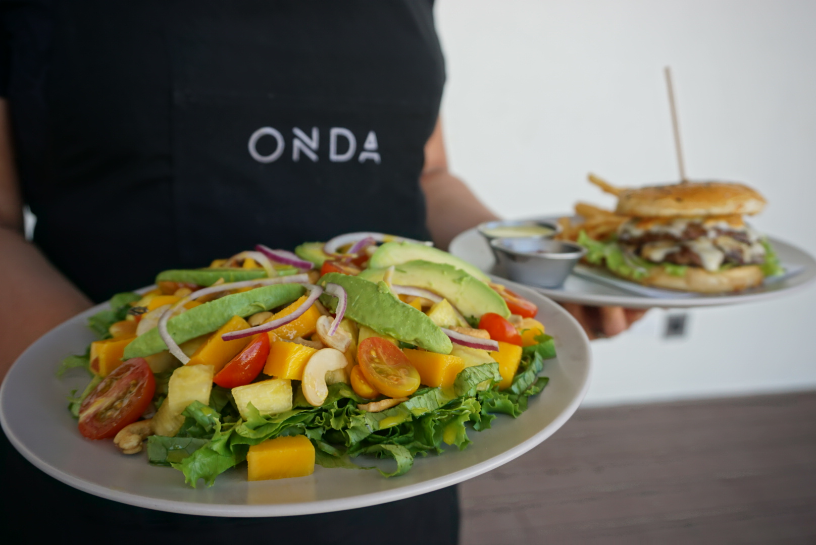 The ONDA Beer Garden, our on-site bar & restaurant