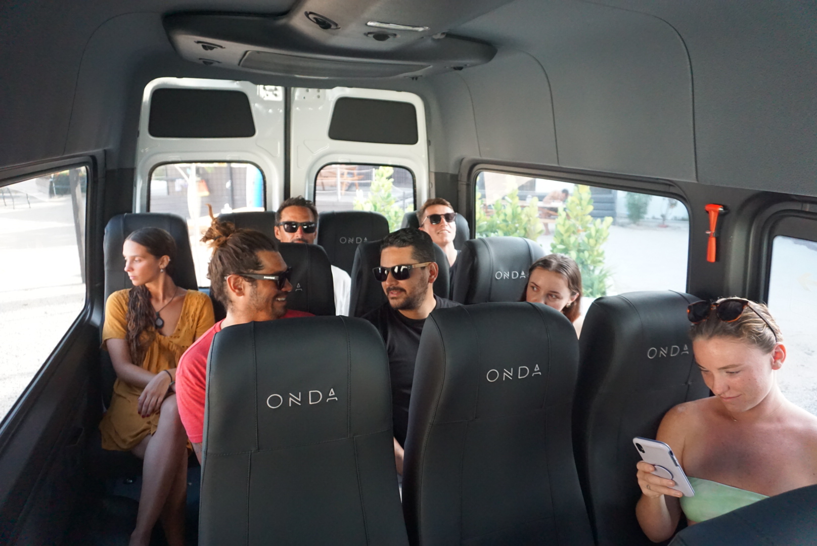 The ONDA van, a 15-passenger Mercedes Sprinter