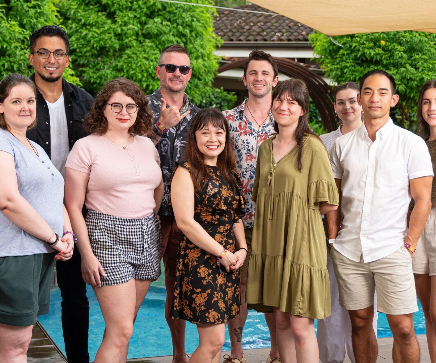 Omniscient team group photo at ONDA Playa Grande pool