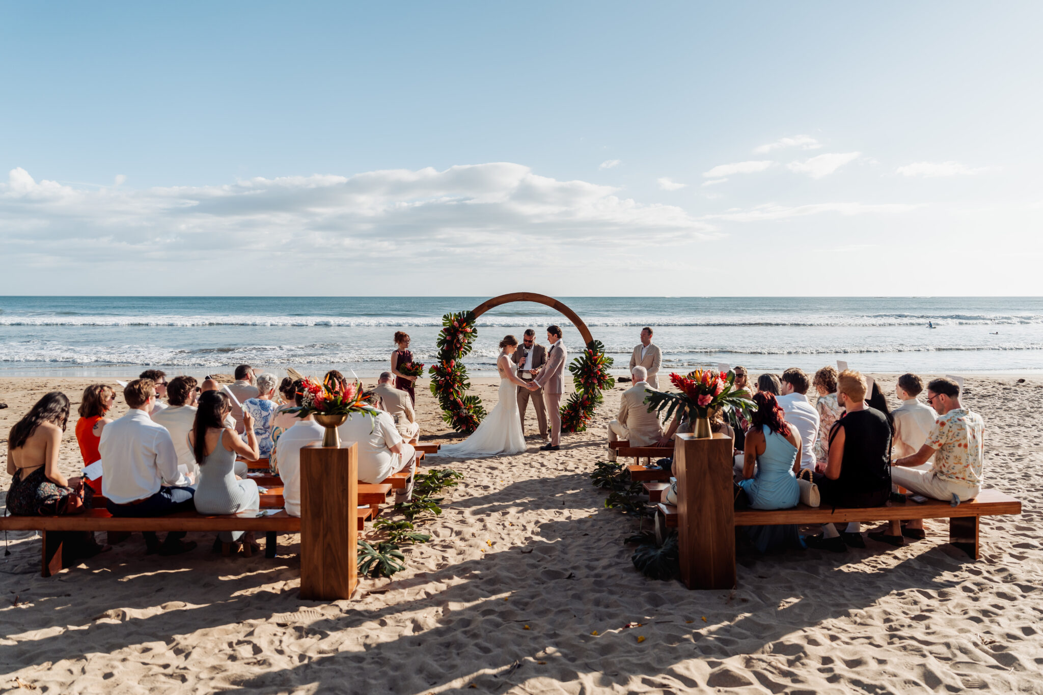 Beach wedding ceremony at ONDA Playa Grande